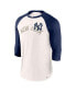 Фото #3 товара Men's White, Navy New York Yankees Backdoor Slider Raglan 3/4 Sleeve T-shirt