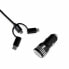 Фото #1 товара Универсальное USB-зарядное для авто + USB-кабель C Subblim SUB-CHG-4CC002 Чёрный 12 W