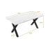 70.87" Modern Square Dining Table With Printed Marble Tabletop+ X-Shaped Table Leg