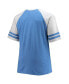 Фото #4 товара Men's Heathered Blue Tampa Bay Lightning Big and Tall Raglan T-shirt
