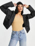 ASOS DESIGN Tall cropped rain jacket with hood in black