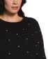 ფოტო #3 პროდუქტის Plus Size Embellished Long Sleeve Sweater