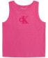 ფოტო #1 პროდუქტის Big Girls Ribbed Racerback Logo Tank Top