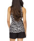 Women's Zebra-Print Button-Front Sleeveless Top