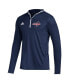 Men's Navy Washington Capitals Team Long Sleeve Quarter-Zip Hoodie T-shirt Синий, 3XL - фото #3