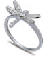ფოტო #1 პროდუქტის Cubic Zirconia Dragonfly Ring in Sterling Silver, Created for Macy's