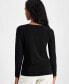 Petite Side-Ruched Long-Sleeve Top