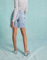 Фото #4 товара Miss Selfridge longline denim boyfriend short in blue wash