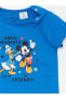 LCW baby Bisiklet Yaka Kısa Kollu Mickey Mouse Baskılı Pamuklu Erkek Bebek Tulum 2'li