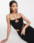 ASOS DESIGN strappy maxi dress with low rise skirt in black