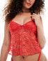 Фото #1 товара Wild Lovers Exclusive lace cami corset in strawberry red