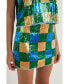 Фото #1 товара Women's Sequins Gingham Mini Skirt