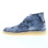 Фото #10 товара Clarks Desert Coal 26160188 Mens Blue Suede Lace Up Chukkas Boots