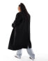 ASOS DESIGN Curve mid length dad coat in black Черный, EU 58 - фото #3