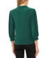 Фото #2 товара Women's Collared V-Neck Puff Shoulder 3/4-Sleeve Top