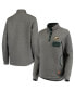 Women's Heathered Gray, Green Oregon Ducks Magnum Quilted Quarter-Snap Jacket