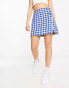 River Island boucle dogtooth print skirt co-ord in blue BLUE - BRIGHT, US 10 - фото #8