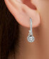 ფოტო #4 პროდუქტის Diamond Bezel Dangle Hoop Earrings (1/2 ct. t.w.) in 14k Gold