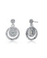 Фото #1 товара White Gold Plated with Double Concentric Eternity Halo Drop Dangle Earrings