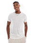 ASOS DESIGN linen look t-shirt in cream marl