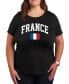 Фото #1 товара France Flag Plus Size Graphic T-Shirt