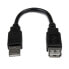 Фото #2 товара 6in USB 2.0 Extension Adapter Cable A to A - M/F - 0.152 m - USB A - USB A - USB 2.0 - Male/Female - Black