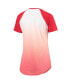 ფოტო #4 პროდუქტის Women's Red and White Boston Red Sox Shortstop Ombre Raglan V-Neck T-shirt