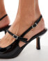 Фото #2 товара ASOS DESIGN Swipe mary-jane mid heeled shoes in black