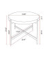 Modern Thread Design Round Coffee Table, MDF Table Top With Cross Legs Metal Base(Set Of 2 Pcs)