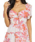 ფოტო #4 პროდუქტის Juniors' Flutter-Sleeve V-Neck Tiered Fit & Flare Dress