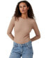 ფოტო #1 პროდუქტის Women's The One Rib Crew Long Sleeve Top