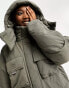 Фото #4 товара Weekday Attila padded parka with utility pockets in grey