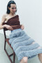Фото #5 товара Комбинированная юбка из органзы с рюшами ZARA