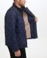 Men's Mixed Media Diamond Quilt with Faux Sherpa Lining Coat