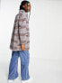 Фото #2 товара Пальто Monki – Пиджак из букле с узором "Пестрый петух" коричневого цвета