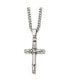 Antiqued Reversible Cross Pendant Curb Chain Necklace