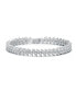 Фото #1 товара Gv White Gold Plated With Diamond Cubic Zirconia 2-stone Cluster Link Tennis Bracelet