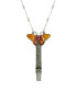 ფოტო #1 პროდუქტის Women's Pewter Whistle with Orange Yellow Enamel Butterfly Necklace