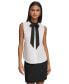 Фото #1 товара Women's Tie-Neck Button-Front Sleeveless Top