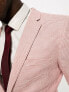 ASOS DESIGN super skinny suit jacket in linen mix in puppytooth check in pink