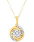 ფოტო #1 პროდუქტის Diamond Love Knot 18" Pendant Necklace (1/4 ct. t.w.) in 14k Gold-Plated Sterling Silver
