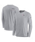 Фото #2 товара Men's Gray New England Patriots 2022 Sideline Coach Chevron Lock Up Performance Long Sleeve T-shirt