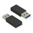 VALUE Adapter - USB 3.2 Gen 1 - Type A - C - M/F - USB Type A - USB Type C - Black