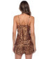 ფოტო #3 პროდუქტის Women's Satin Lace Cami and Shorts Pajama Set, 3-Piece