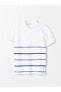 Polo Yaka Çizgili Kısa Kollu Pike Kumaş Erkek Çocuk Tişört