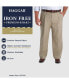 Фото #7 товара Men's Big & Tall Iron Free Premium Khaki Classic-Fit Pleated Pant