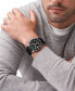ფოტო #4 პროდუქტის Men's Blue GMT Black Silicone Watch 46mm