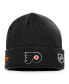 Фото #2 товара Men's Black Philadelphia Flyers Authentic Pro Rink Cuffed Knit Hat