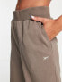 Reebok high waisted wide leg trousers in taupe brown
