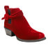 Фото #4 товара Justin Boots Chellie Velvet Pull On Booties Womens Red Casual Boots L9758